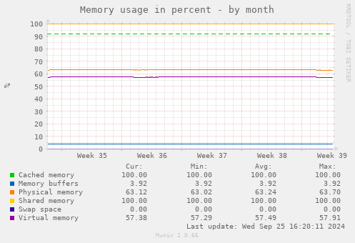 Memory usage in percent