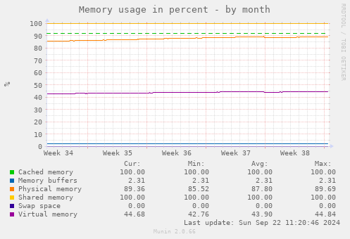 Memory usage in percent