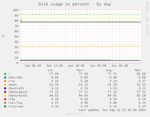 Disk usage in percent