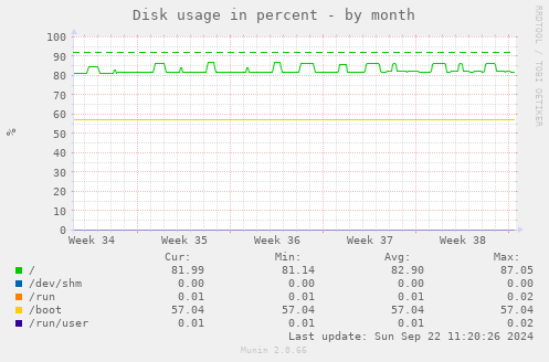 Disk usage in percent