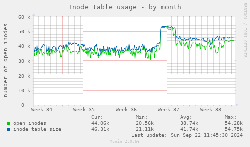 Inode table usage